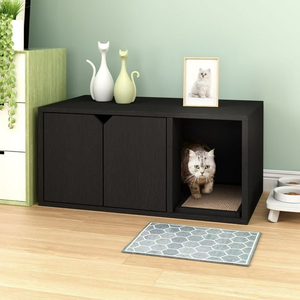 LQQ Cardboard Modern Enclosed Cat Litter Box, Available in Different Colors