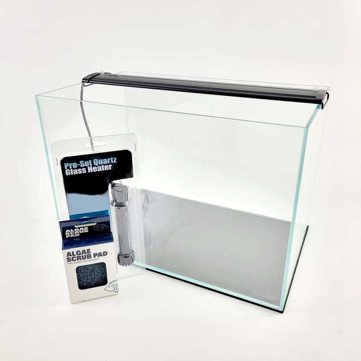 LQQ Glass aquarium kit with LED lights, heater and more. Multiple sizes