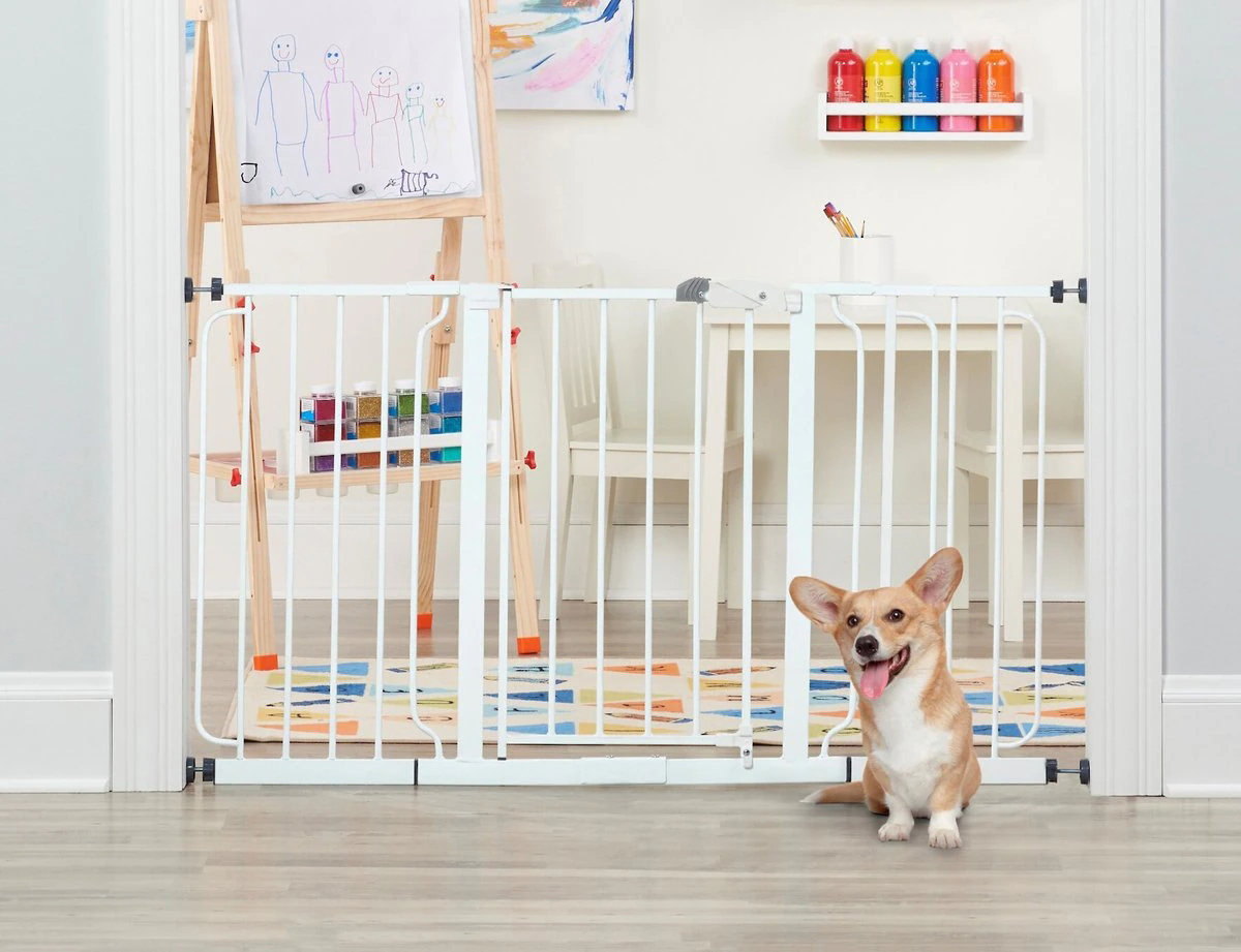 LQQ Pet Products Extra Wide WalkThrough Dog Gate, 30in