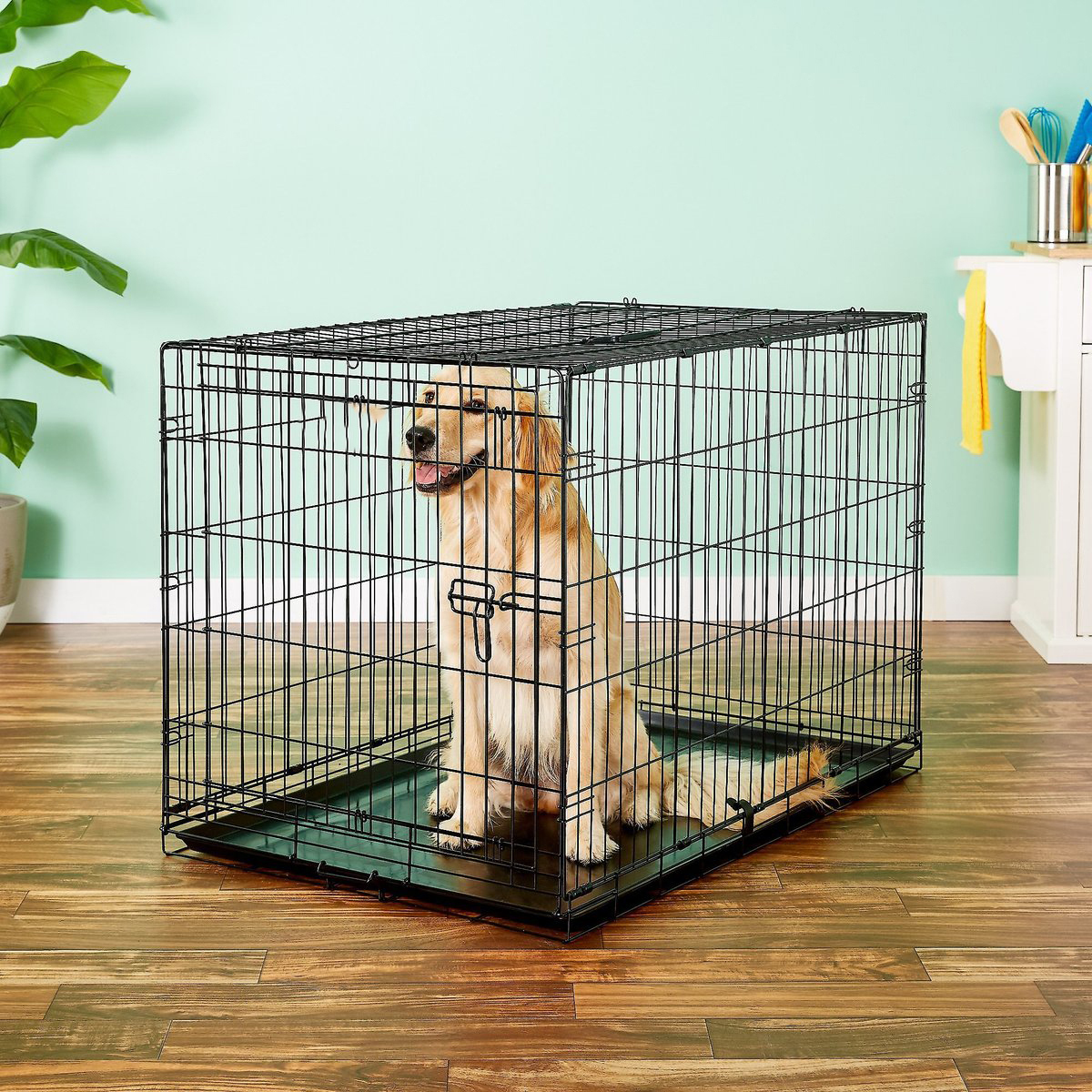LQQ Single Door Collapsible Wire Dog Crate