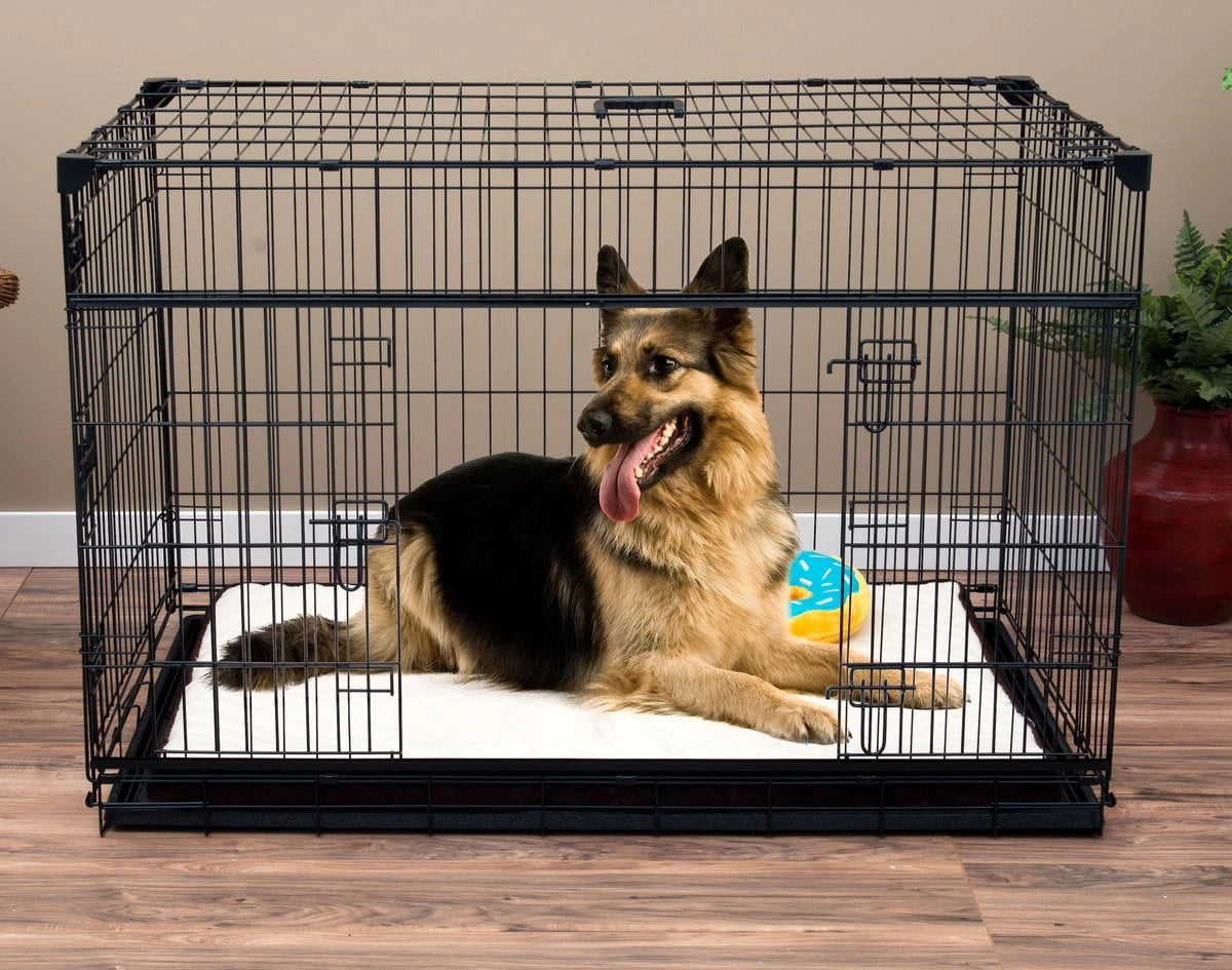 LQQ Sliding Double Door Wire Dog Crate
