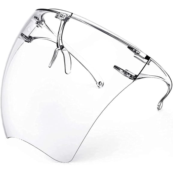 LQQBOX 1 Pack Anti-Fog Plastic Full Face Covering, Transparent Face Guard with Anti-Slip Nose Pad,Breathable Dust-Proof Nose Face Mouth Shield Protective for Unisex Adults Outdoor Activities