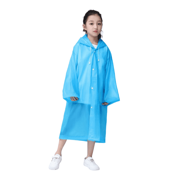 LQQBOX 1 Pack Waterproof Raincoats for Kids Reusable,EVA Rain Ponchos Emergency Rain Jacket for Children, Boys and Girls