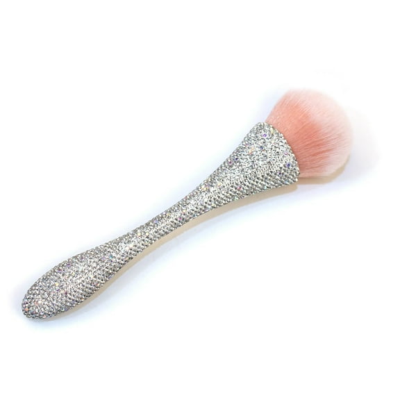 LQQBOX 1 Pcs White Shiny Rhinestone Nail Art Dust Brushes For Nails Powder Remover Brushes Loose Face Cosmetics Blending Liquid Foundation Powder Make Up Brushes Nail Trimming Cleaning Tools