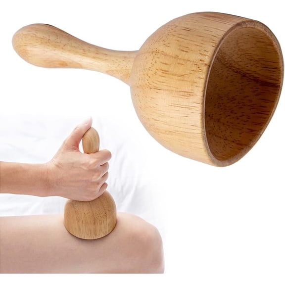 LQQBOX 1 Pcs Wood Therapy Cup, Wood Therapy Massage Tools for Body Shaping, Body Sculpting Tool for Lymphatic Drainage & Cellulite Reduction, Massager