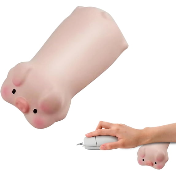 LQQBOX 1 Pcs Wrist Rest, Pig Shaped Cute Mouse Pad Wrist Support, Mini Ergonomic Wrist Support, Wrist Rest Pad for Computer Keyboard and Mouse, Office Work and Gaming-Pink