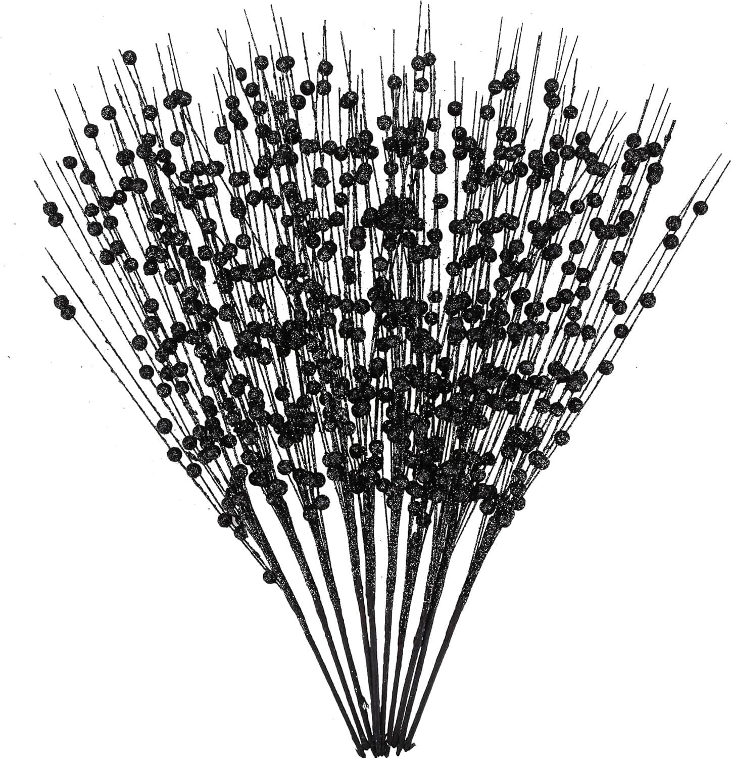 LQQBOX 10 PCS Artificial Glitter Berry, Black Christmas Glitter Picks