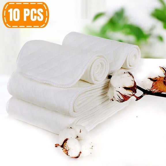 LQQBOX 10 PCS Muslin Burp Cloths for Baby - Ultra-Soft 100% Cotton Baby Washcloths - Large 18'' by 6.7'' Super Absorbent Milk Spit Up Rags - Burpy Cloths for Unisex, Boy, Girl - White