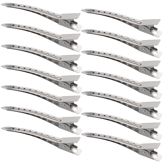LQQBOX 14 Pieces Duck Bill Hair Clips 3.5 Inches Duckbill Hair Clips Metal Alligator Curl Clips for Women Styling Sectioning Long Hair Sectioning Clips with Holes