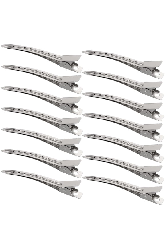 14 Pieces Duck Bill Hair Clips 3.5 Inches Duckbill Hair Clips Metal Alligator Curl Clips for Women Styling Sectioning Long Hair Sectioning Clips with Holes