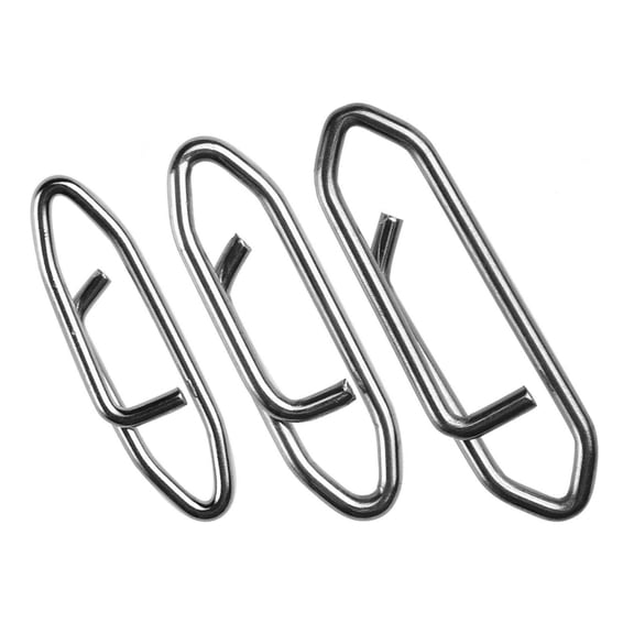 LQQBOX 150 Pcs Stainless Lock Snaps Swivel Steel Saltwater Connector Fishing Snap Line High Strength Fishing Clip Power Lure Connector