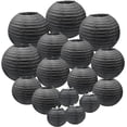thumbnail image 1 of LQQBOX 16 Pieces Paper Lanterns Decorative Black Paper Lantern Round Chinese Paper Lanterns for Birthday Wedding Halloween Home Decor Party Decoration, 1 of 7