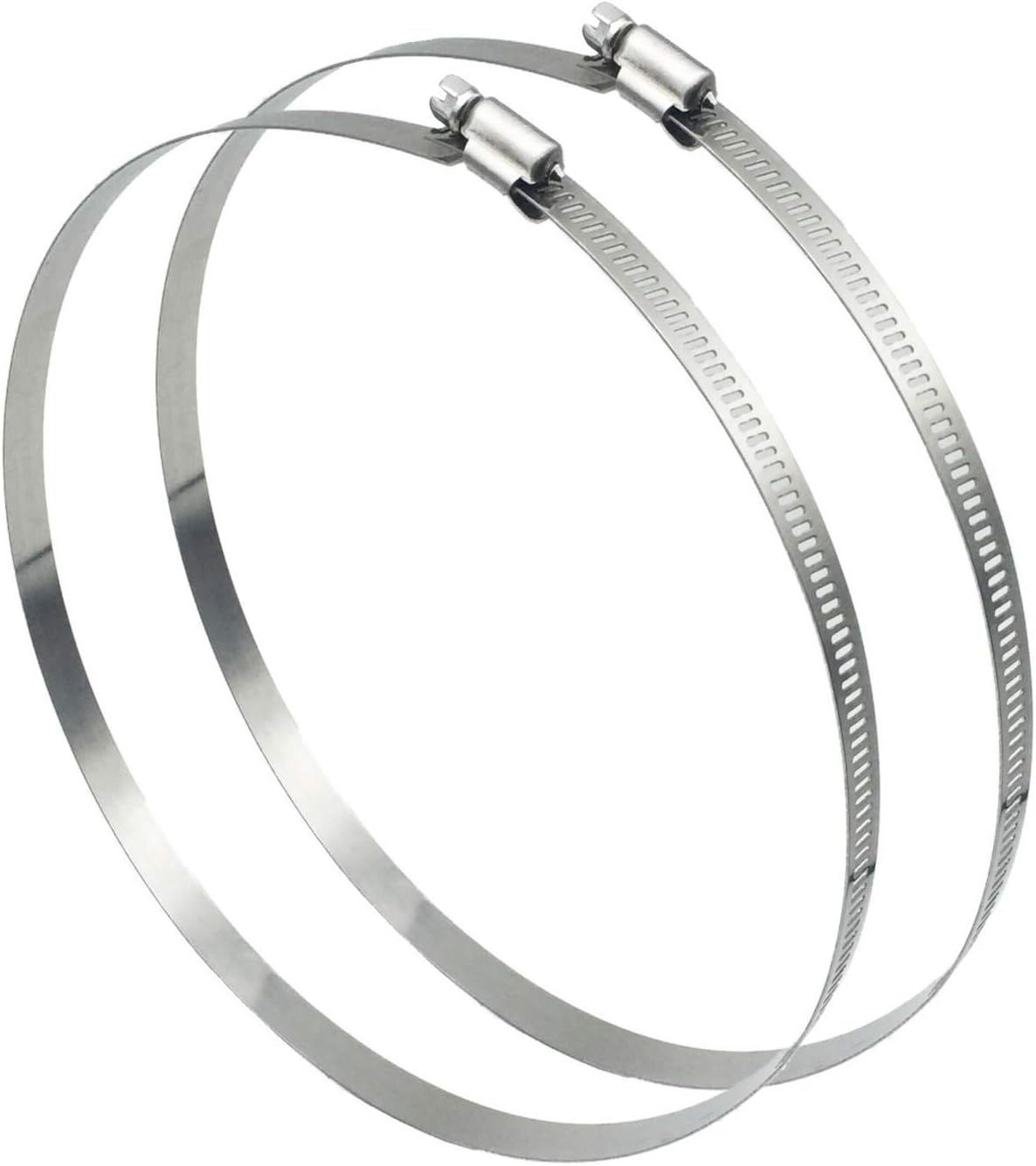 LQQBOX 2 Pcs 12"(Diameter) Adjustable 304 Stainless Steel Duct Clamps Hose Clamp Pipe Clamp Air Ducting Clamp worm drive hose clamps (289mm-311mm)