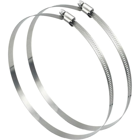LQQBOX 2 Pcs 12"(Diameter) Adjustable 304 Stainless Steel Duct Clamps Hose Clamp Pipe Clamp Air Ducting Clamp worm drive hose clamps (289mm-311mm)