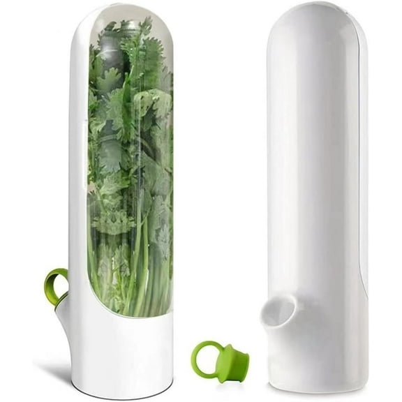 LQQBOX 2 Pcs Herb Saver Pod, Cilantro Containers For Refrigerator ,Container Keeper for Freshest Produce, Herb Storage Container for Cilantro, Mint, Asparagus