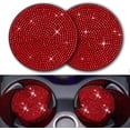 thumbnail image 1 of LQQBOX 2 Pcs Red Car Cup Holder Coaster, 2.76 inch Anti-Slip Shockproof Universal Fashion Car Coasters Insert Bling Crystal Rhinestone Automotive Interior Accessories for Women, 1 of 7