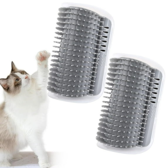 LQQBOX 2 Pcs Softer Self Groomer Wall Corner Massage Comb Scratcher Grooming Brush Tool for Long & Short Fur Kitten Cats Dogs