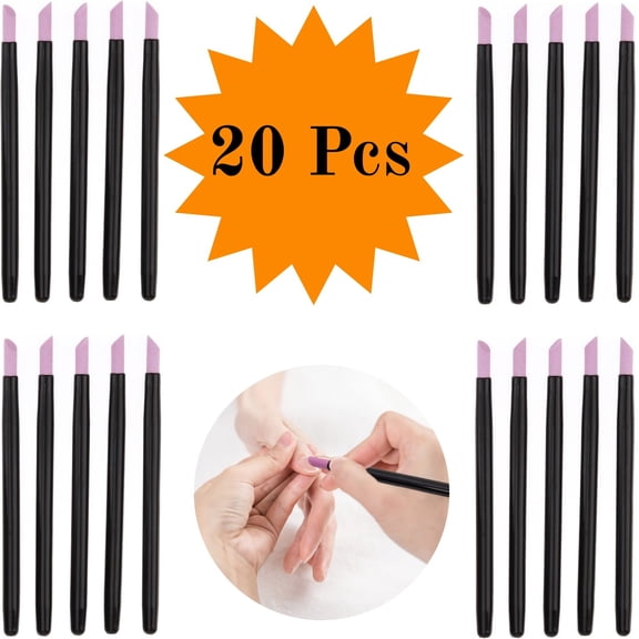 LQQBOX 20 PCS Stone Sanding Nail File Tools Nail File Cuticle Remover Trimmer Buffer Pedicure Pen Washable Manicure Tool Nail Salon Makeup Cosmetic Tool