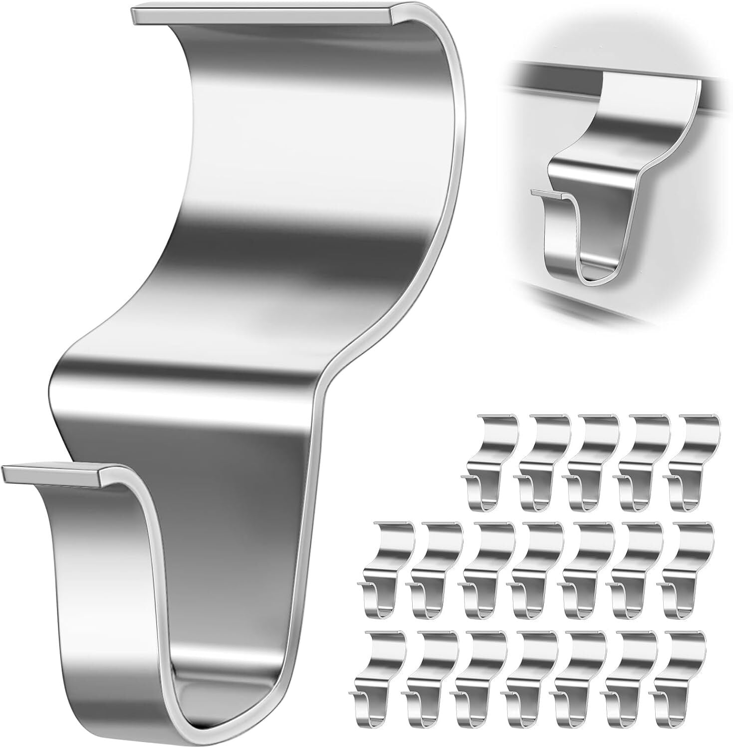24-Pack Heavy Duty Stainless Steel Vinyl Siding Hooks – No Tools, No Holes Needed For Decor