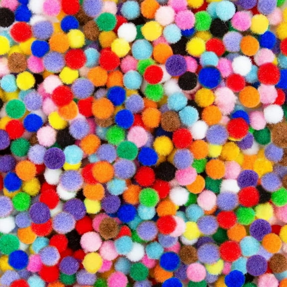 LQQBOX 2000 Pcs 1cm Assorted Pompoms Multicolor Valentine Day Arts and Crafts Fuzzy Pom Poms Balls for DIY Creative Crafts Decorations Christmas Decorations