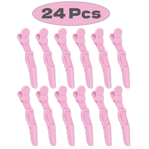 LQQBOX 24 Pcs/Set Alligator Styling Sectioning Hair Clips (Pink)