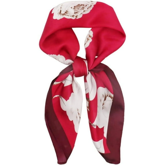 LQQBOX 27.6" Silk Feeling Head Scarf Women's Fashion Square Neck Satin Scarfs for Bag Hair Scarves Gift