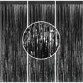 thumbnail image 1 of LQQBOX 3 Pcs 78.8in x 39in Shiny Black Metallic Tinsel Foil Fringe Curtain Photo Booth Backdrop Props for Birthday Wedding Bridal Shower Baby Shower Celebration Bachelorette Party Decorations (Black), 1 of 7