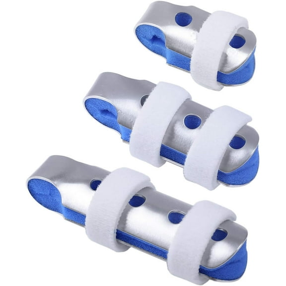 LQQBOX 3-Size Pack Made for Finger Knuckle Immobilization of Adults and Children Suffering Pain Sprains Strains Arthritis with Soft Foam Interior Loop Straps and Protective Ventilation Holes