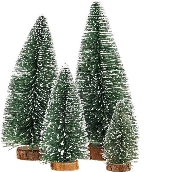 LQQBOX 4 PCS Desktop Miniature Pine Tree Tabletop Christmas Tree Small Pine Tree Decor Christmas Tree Toppers