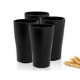 thumbnail image 1 of LQQBOX 4 Pcs Black Wheat Straw Cups,Drinking Glasses Premium Wheat Straw Unbreakable Cups,Chip Resistant Cups,Plastic Reusable Cups,Large Cups for Kitchen,Dishwasher Safe Water Glasses Tumblers, 1 of 7