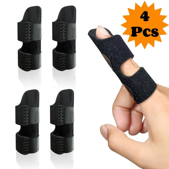 LQQBOX 4 Pcs Trigger Finger Splints/Brace for Knuckle Immobilization,Broken Protector and Straightening Arthritis Relief,Pain Relief,Fits Index,Middle Ring