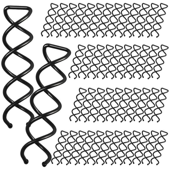 LQQBOX 50 PCS Spiral Hair Pins, Spin Pins Non-Scratch Round Tips, Twist Screw Hair Pin for Women Bun Hair Style DIY, Spiral Bobby Pins Black