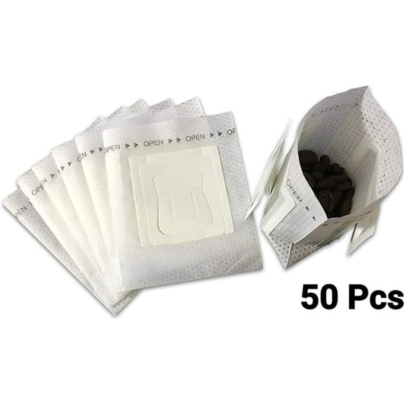 LQQBOX 50Pcs Portable Coffee Filter Paper Bag Hanging Ear Drip Coffee Bag Single Serve Disposable Drip Coffee Filter Bag Perfect for Travel, Camping, Home, Office
