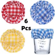 LQQBOX 6 PCS Sourdough Jar Cover, Reusable Fabric Sourdough Starter Jar Cloth Cover for Bread Rising Sourdough Proofing