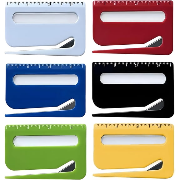 LQQBOX 6 Pcs Letter Opener Envelope Slitter, Envelope Opener Slitter,Envelope Opener for Office,Wrapping Paper Cutter with Hidden Blade, Package Opening Tool with Scale and Magnifying Glass