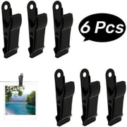 LQQBOX 6 Pcs Mini Alligator Clips Metal Spring Clamps Black Alligator Clamps 0.5 Inch Wide Crocodile Spring Clips for Crafts Work, Smooth Jaw, 0.31 inch Capacity