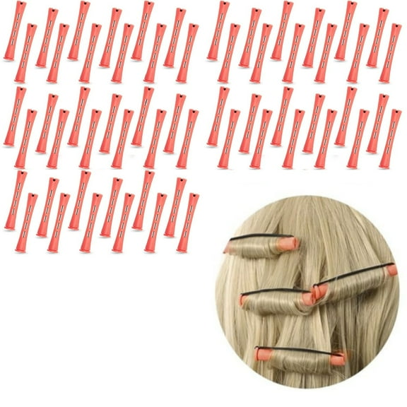 LQQBOX 60 Pcs Perm Rods Natural Long Short Hair Perm Rods with Elastic Rubber Band Non Slip Plastic Perming Cold Wave Rod Kit for Women Hairdressing Styling Tool