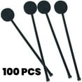 thumbnail image 1 of LQQBOX 7 Inches Swizzle Stick - Disc Top Drink Stirrers Plastic Coffee Whiskey Stirrers Pack of 100 (Black), 1 of 7