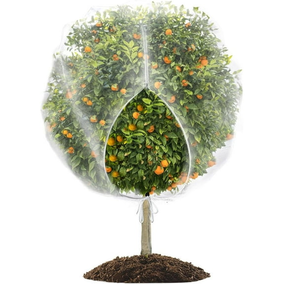 LQQBOX 9.84x9.84 FT Fruit Trees Netting with Zipper,Large Tree Nets for Fruit Trees with Drawstring, Plant Garden Insect Bird Netting Pest Barrier for Peach Cherry Apple to Prevent Cicadas Bird,1Pack