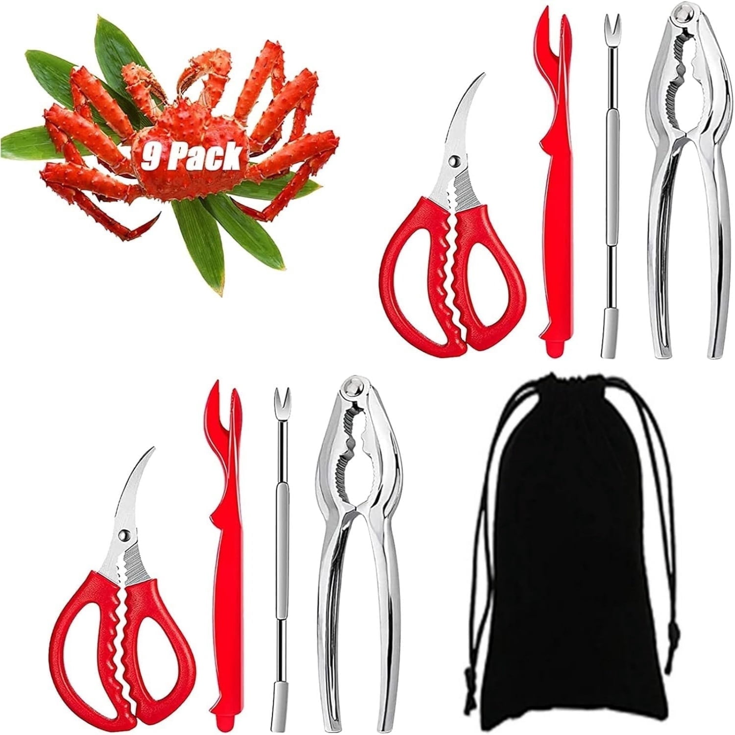 LQQBOX 9 Pcs Stainless Steel Seafood Tools Set - Crab & Lobster ...