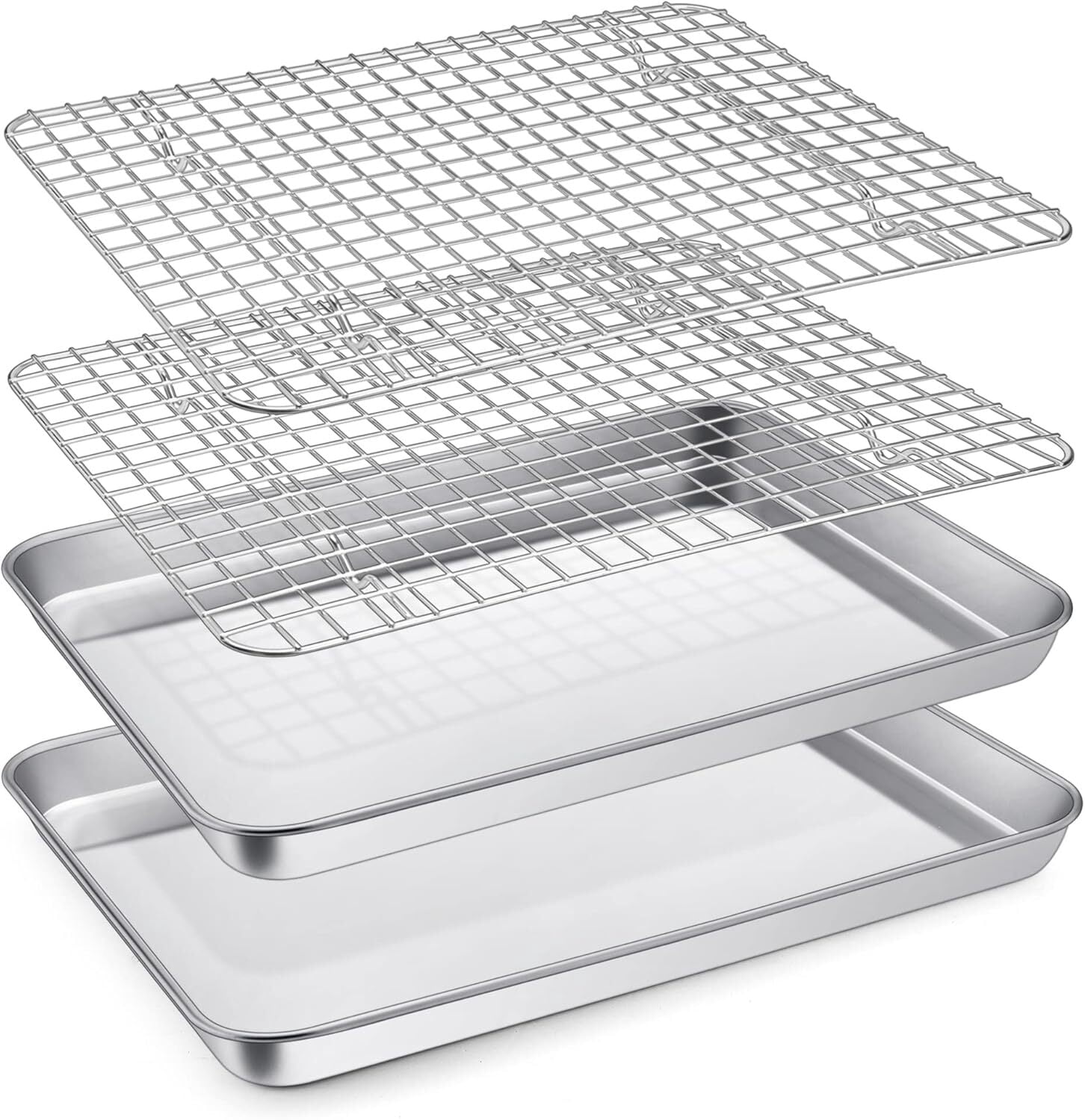 LQQBOX Baking Sheet with Cooling Rack Set [2 Baking Sheets + 2 Baking ...