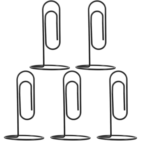 LQQBOX Base Memo Clip, 5pcs Creative Large Desktop Note Holder DIY Multi- Hand Account Daily Use Clip Paper Clip Black, 2.95 x 2.95 x 5.12 inches