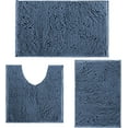 thumbnail image 1 of LQQBOX Bathroom Rugs Chenille Bath Mats Set 3 Piece Extra Soft and Absorbent Shaggy Rugs, Machine Wash and Dry, Perfect Plush Bath Mats for Tub, Bathroom ​Decor, Washable Carpets Set, Fog Blue, 1 of 7