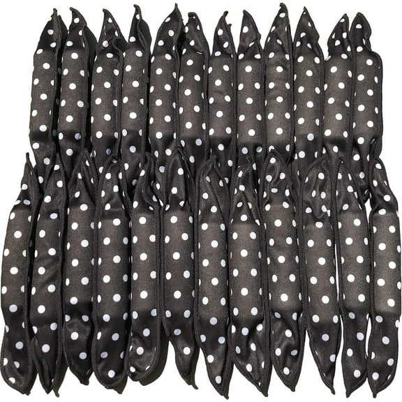 LQQBOX Black Satin Sponge-Rollers for Hair - 24PCS Sponge Curlers,Soft Curlers to Sleep in,Sponge Hair Rollers,Hair Curlers No Heat,Soft Sleep Hair Rollers,Hair Rollers Stain Heatless Sleep