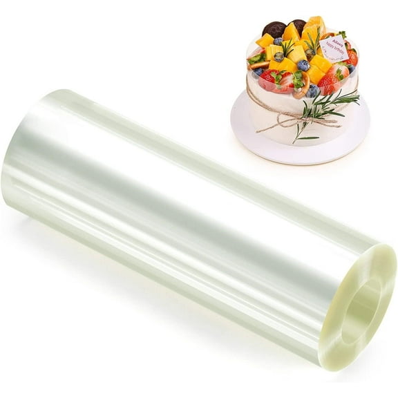 LQQBOX Cake Collar 6 Inch,Acetate Cake Collar Roll DIY Acetate Sheet Baking Transparent Mousse Cake Sheets Surrounding Edge Clear Cake Strips for Baking Decorate Shaker Cards Making (6x393.7 Inch)