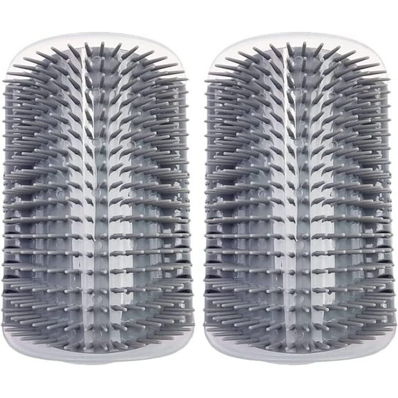 LQQBOX Cat Brush Self Groomer Corner Brush and Massager for Indoor Cats - 2 Pcs, Wall Scratcher for All Hair Cats Dogs