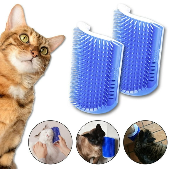 LQQBOX Cat Corner Scratcher Self Groomer, 2 Pcs Softer Cat Face Scratchers Wall Corner Grooming Massage Combs for Long & Short Fur Cats