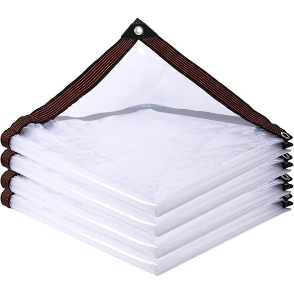 LQQBOX Clear Tarps Waterproof 6x4FT with Grommets Clear Vinyl Tarp Outdoor Clear Plastic Tarp Clear PVC Tarp Covering for Porch Canopy Plant Camping