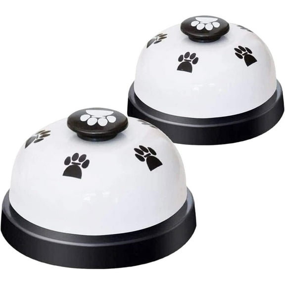 LQQBOX Dog Training Bell, Set of 2 Dog Puppy Pet Potty Training Bells, Dog Cat Door Bell, White