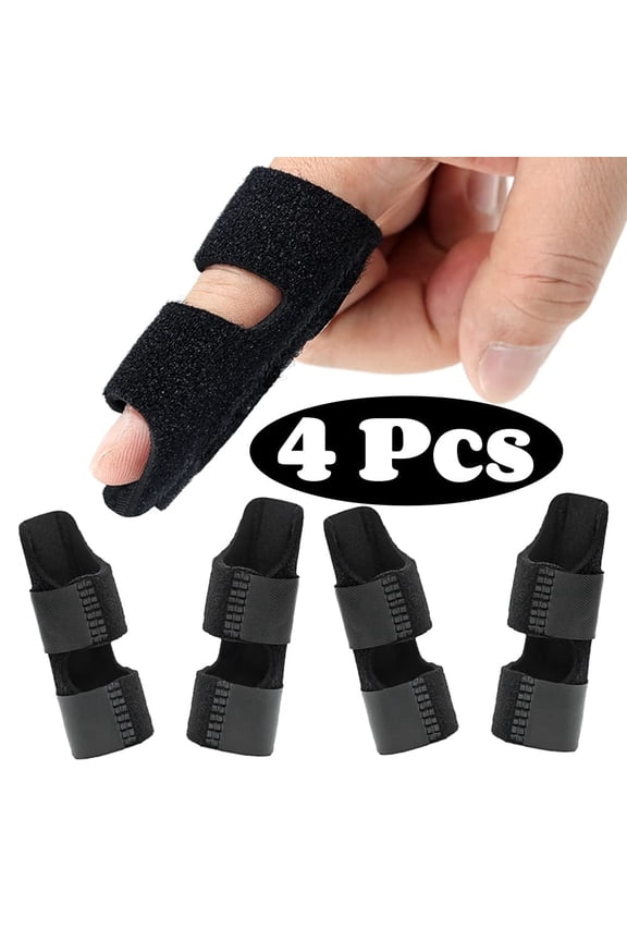 Finger Splint, Universal Trigger Finger Brace for Broken/Arthritis Pain and Sprain Relief, Splints for Middle, Index, Ring (4 Pack,Black)